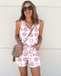 New Printed Sexy V-Neck Lace-Up Vest Suit Loose Two-Piece Suit