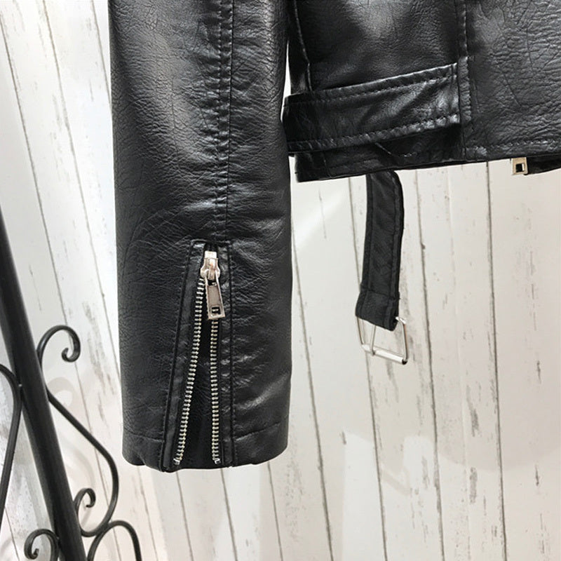 Coats & Jackets Long sleeve zipped leather jacket