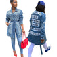 Coats & Jackets Fashion Casual Women's Slim-Fit Lapel Denim Jacket