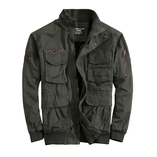 Mens Coats & Jackets Plush Multi-pocket Work Clothes Top
