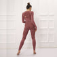 Belly Button Yoga Beauty Back Long-Sleeved High-Waist Stretch Trousers Sports Gym Suit