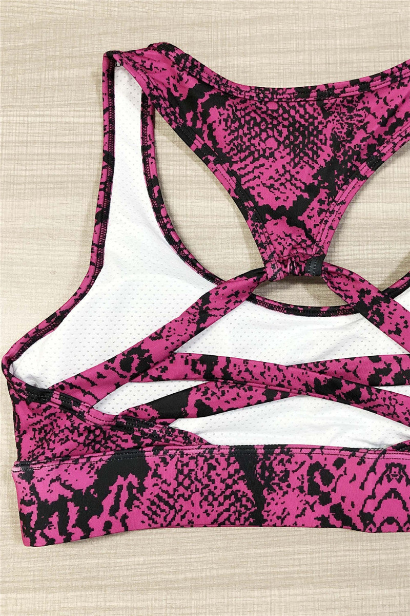 Tight Snake Print Sports Fitness Exercise Yoga Suit