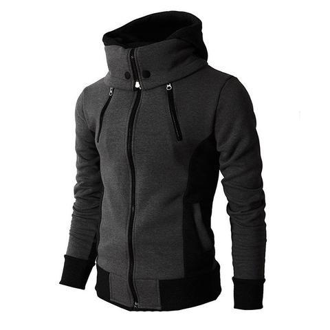Mens Coats & Jackets  Zip UP Hooded Two Piece Sports Cardigan Casual Slim Sweatshirt Jacket