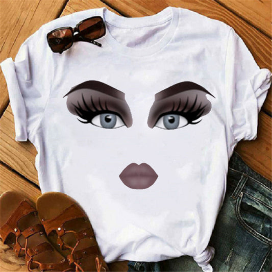 Womens Shirts Lip print ladies T-shirt
