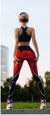 Yoga Pants & Leggings Sexy Heart Print Patchwork Sporting Pants