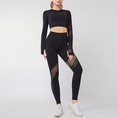 Yoga Pants & Leggings Fitness suit was thin, hollow and navel exposed