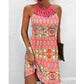 Comfy Dresses Fashion Print Dress Casual Halterneck Dresses For Women Summer Clothes