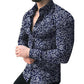 Mens Shirts Lapel printed long-sleeved casual floral shirt