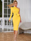 Formal Dresses Women's Fashionable Long Sleeve Slimming Tight Dress
