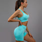 Yoga Pants & Leggings Matching Short Sets 2pcs Sports Fitness Yoga Suit Breathable Hip-lifting Shorts Back Out