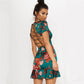 Printed backless fishtail dress