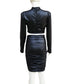 Matching Short Skirt Sets Cross Border Amazon Wish Solid Color Turtleneck Long Sleeve Two-piece Suit Dress
