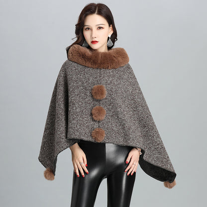 Coats & Jackets Fashion Faux Fur Jacket Women Shawl Scarf