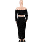 Shiny Dresses Fashion Design Two-piece Black Sequin Skirt