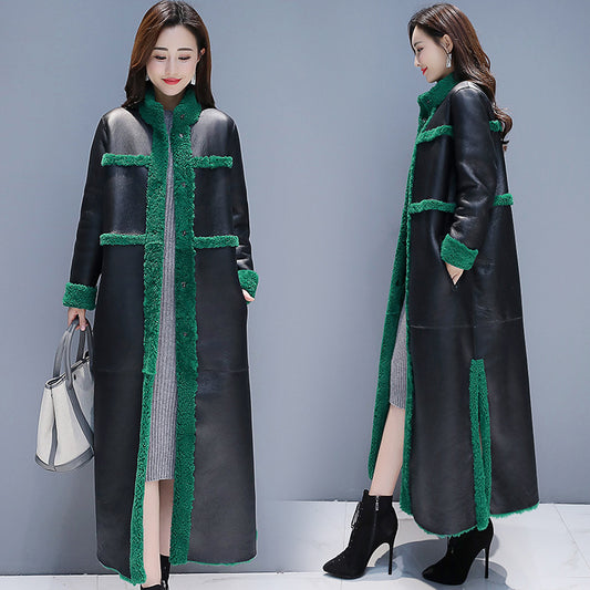 Coats & Jackets Fleece-lined Thick Lamb Wool Coat For Women Long Cotton Jacket