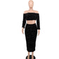 Shiny Dresses Fashion Design Two-piece Black Sequin Skirt
