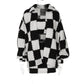 Hoochie Momma Dresses Black And White Plaid Thickened Coat