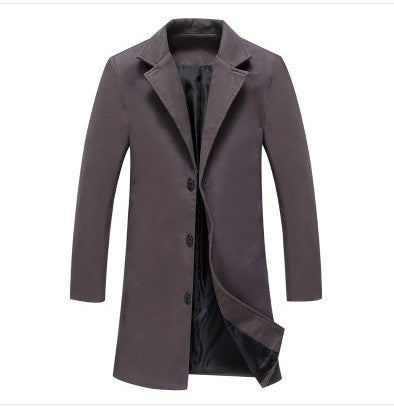 Mens Coats & Jackets Autumn And Winter New Solid Color Casual Business Woolen Coats
