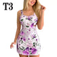 Short Dresses High Waist Women Dresses Spring And Summer Spaghetti Strap Large Flower Print Skirt