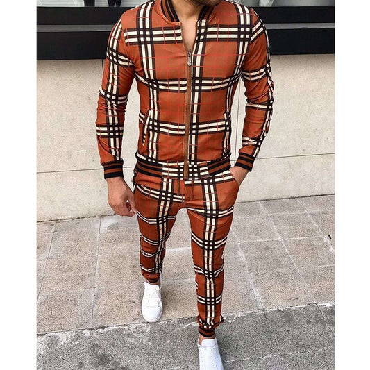 Mens Matching Pants Sets Leisure Suits Tracksuits Two-piece Trouser Sportswear Sets