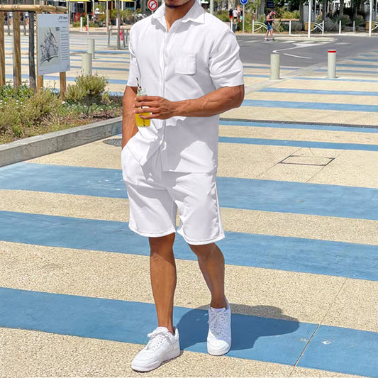 Mens Matching Shorts Sets Fashion Casual Short-sleeved Shorts Suit