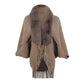 Coats & Jackets Drizzling Fur Collar Knitted Tassel Cape Coat Women