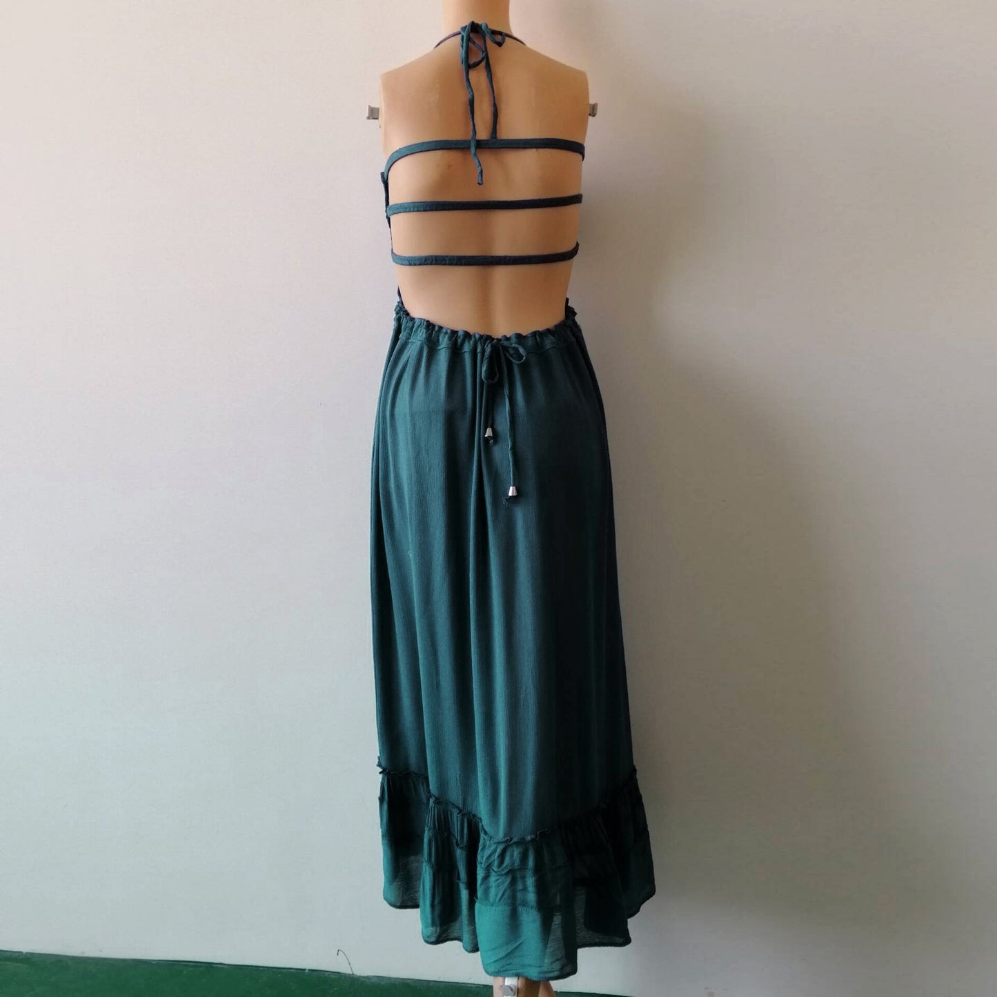 Long Dresses Backless Bohemian Beach Maxi Dress Cotton
