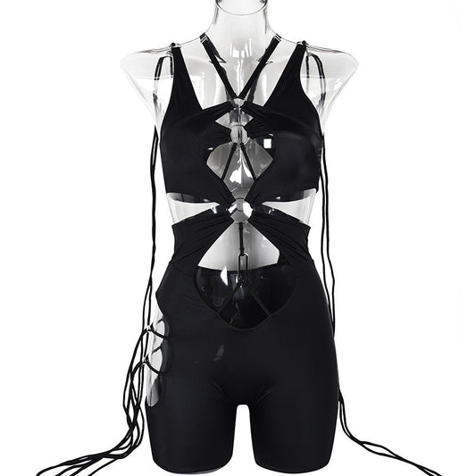 Fashion Hollowed Out Tied Jumpsuit