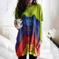 Comfy Dresses Huangshi Printed Long Sleeve Color Matching Casual Pocket T-shirt