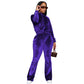 Womens Matching Pants Sets Fashion Drawstring Solid Color Dense Velvet Suit
