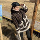 Coats & Jackets Composite Wheat Ears Thickened Plaid Fur Coat Women