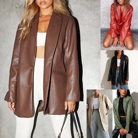 Women's Casual Warm Leather Jacket