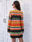 Comfy Dresses Women's Patchwork Stripes Pullover Woolen Skirt