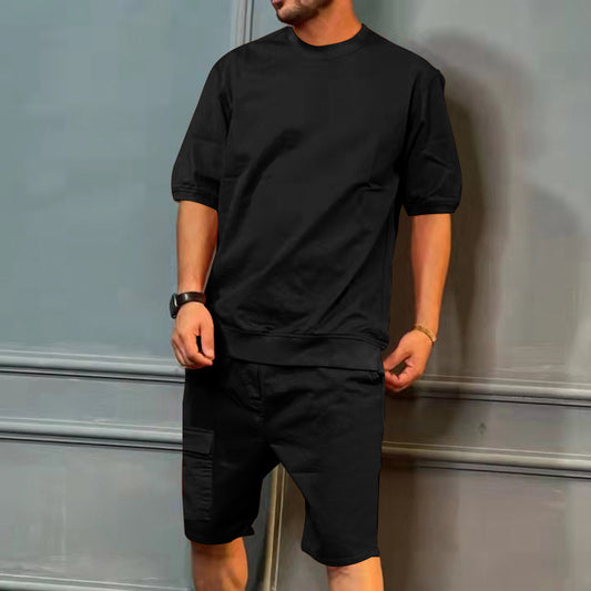 Mens Matching Shorts Sets Workwear Multi-pocket Shorts Tracksuit
